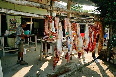 There's nothing hidden or mechanized in the processing of meat in rural Mexico.