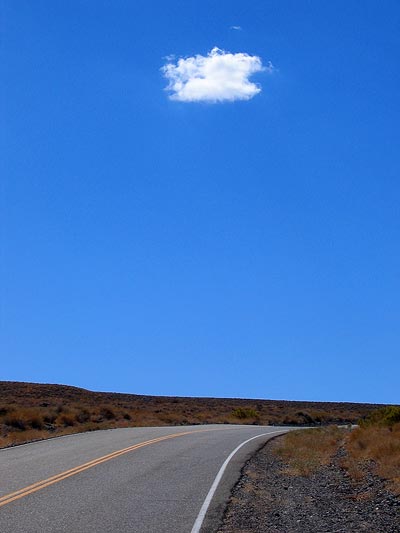 A lonely cloud in the desert.