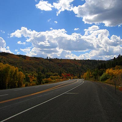 The road between Bryce Canyon and Zion has beautiful wide open spaces and perfect roads.